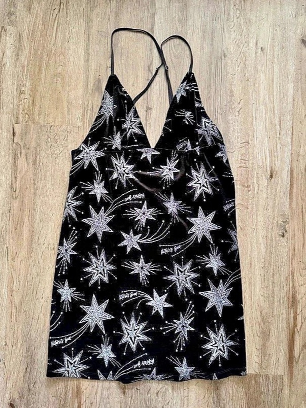 Victoria's Secret Star Print Tank Top in Black & Silver Size XS